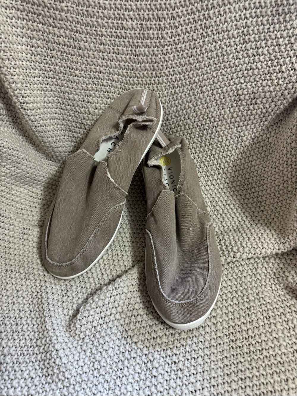 Vionic Beach Women's Slip-On Canvas Loafers — Taupe